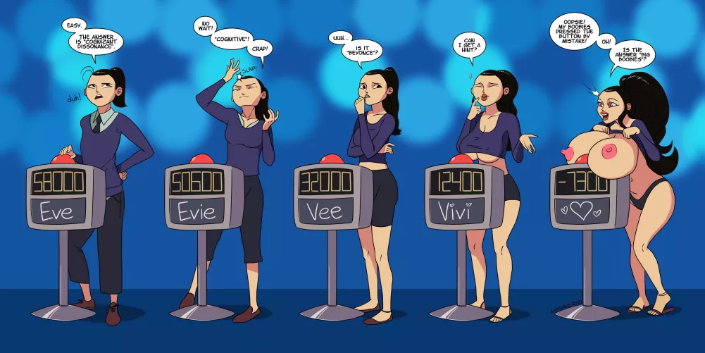 Bimbofication Quiz Show - bimbofication, breast expansion - sortimid