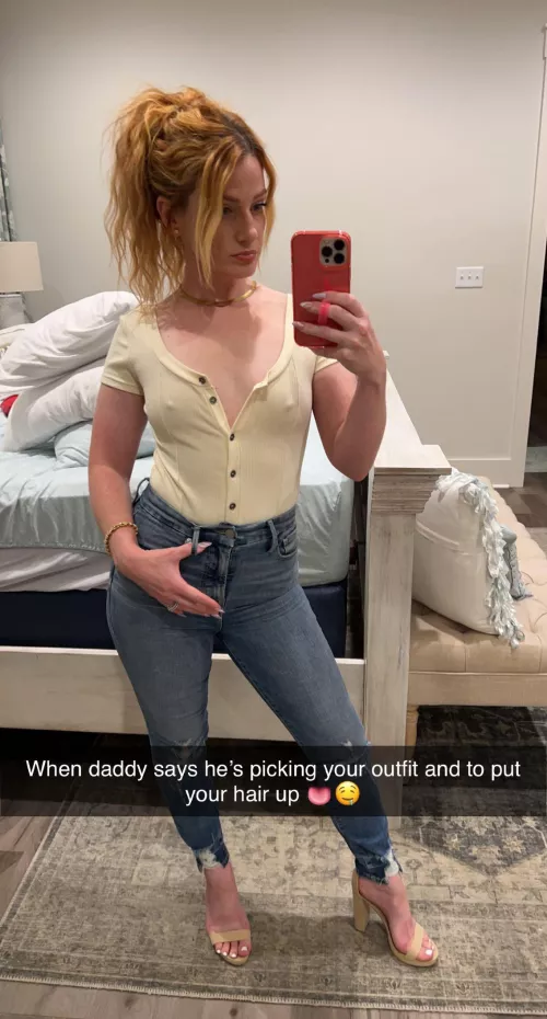 Daddy made me take my bra off before we left the house 👅