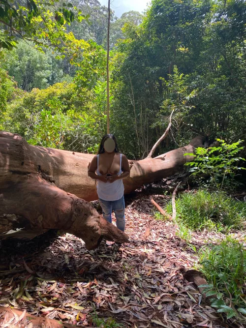 Fun on a hiking trail