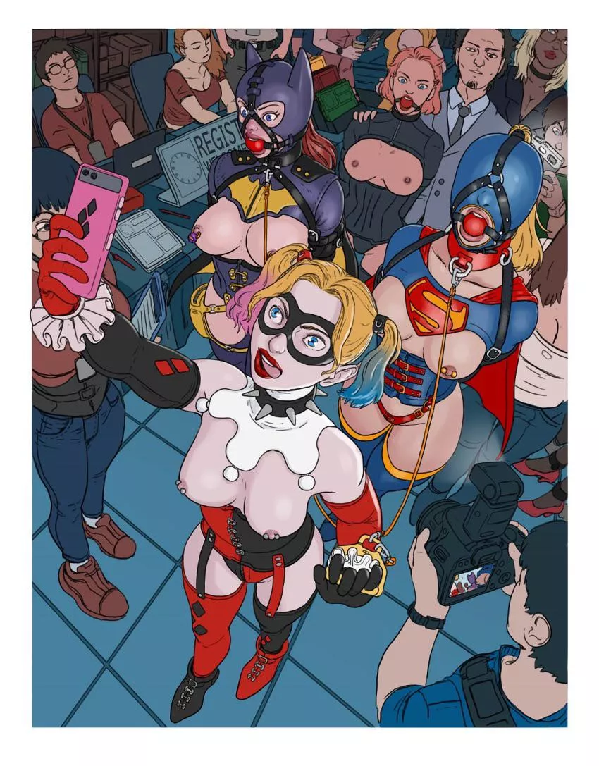 Harley showing her pets to the world. (marbus1000) [DC, Batgirl, Supergirl]