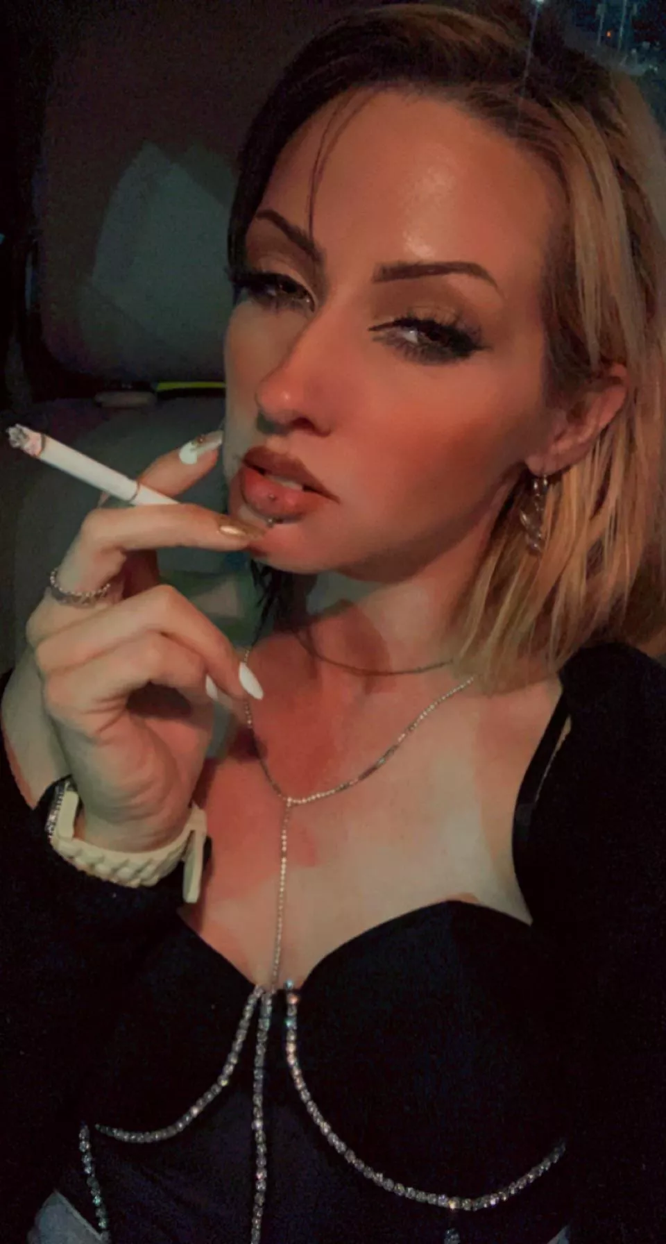 In the car