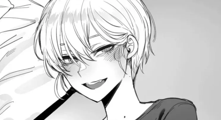LF Mono Source: 1girl, bangs, beauty mark, blush, close up, face, fangs, hair behind ears, hair between eyes, looking at viewer, mole on neck, ringed eyes, short hair, tomboy, upper teeth, white hair LF Mono Source: 1girl, bangs, beauty mark, blush, close up, face, fangs, hair behind ears, hair between eyes, looking at viewer, mole on neck, ringed eyes, short hair, tomboy, upper teeth, white hair