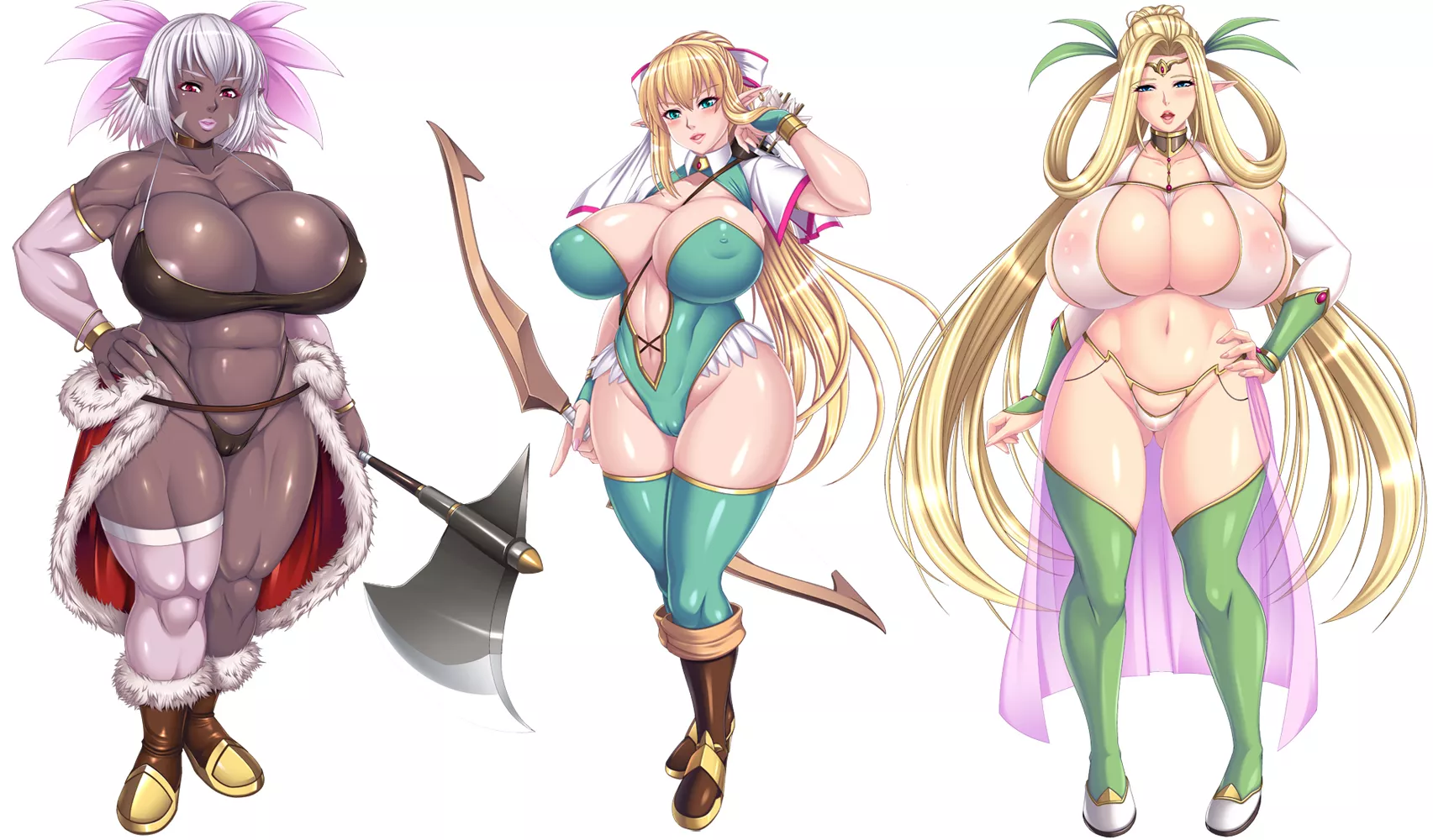 Orc, elf daughter, elf mother (PichiPichi Gallery R)
