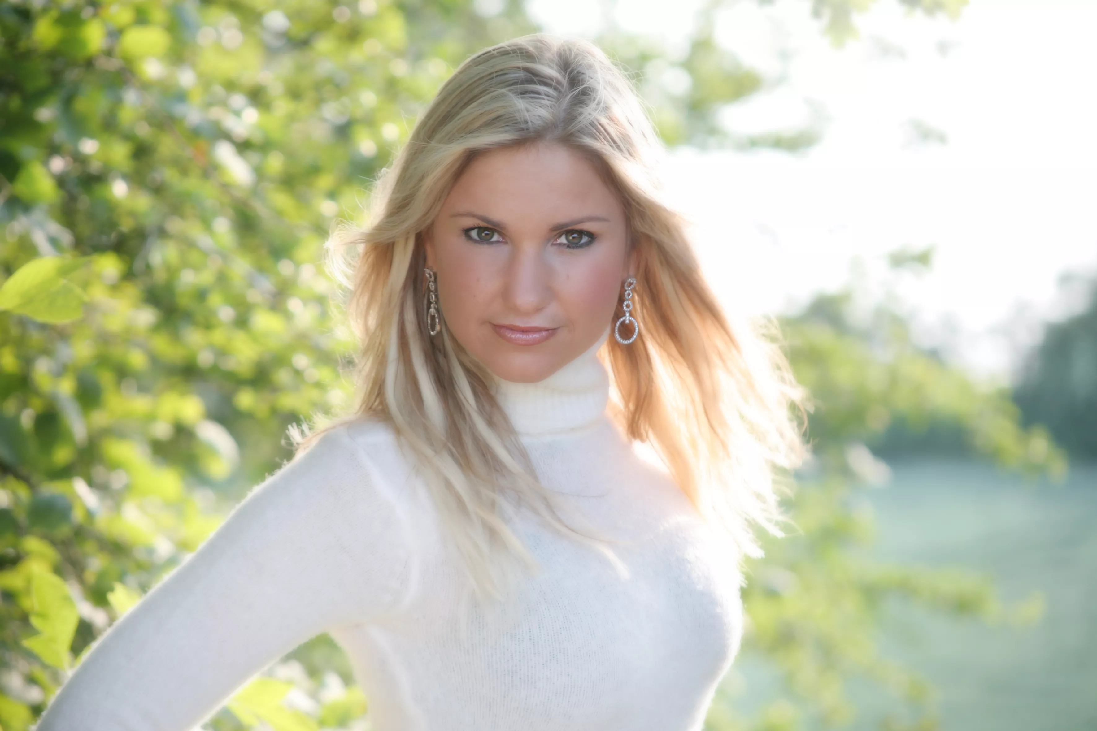 Blonde in White