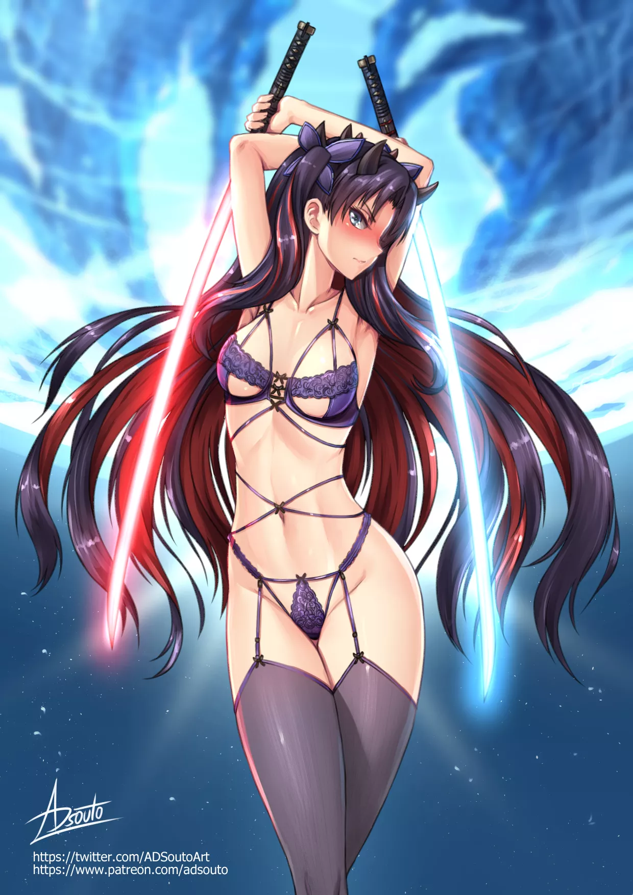 Space Isthar in her lovely lingerie (by ADSouto)