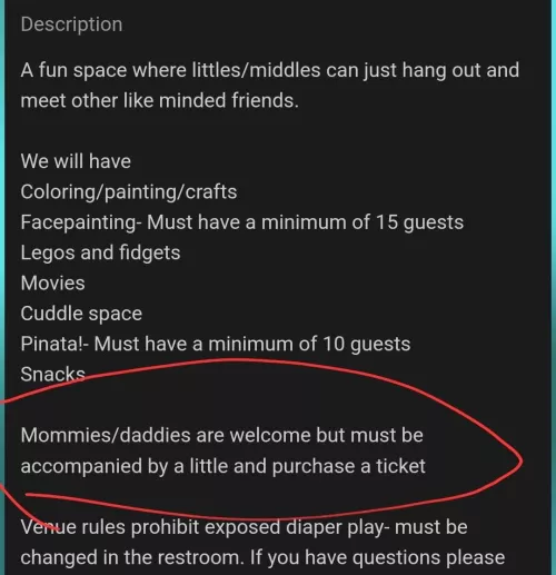 Toxic role exclusionary/chaperone required event rules.