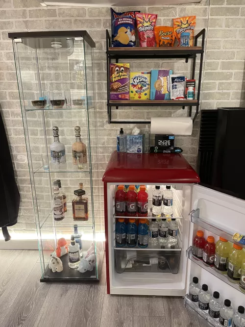 Aftercare station (electrolytes, snacks, and cold packs haha)