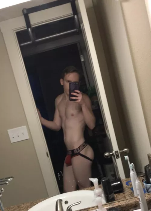 I hope the guys at the gym like seeing me in my jockstrap walking around the locker room