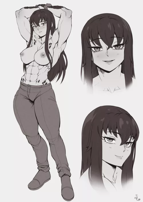 Dragonoid muscular girl [Original] (SpeedL00ver)