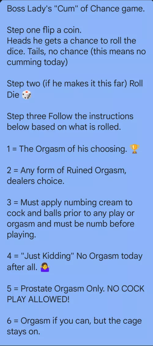 My Boss Lady has modified her own chastity game😳Can't wait to try it out!!🫣