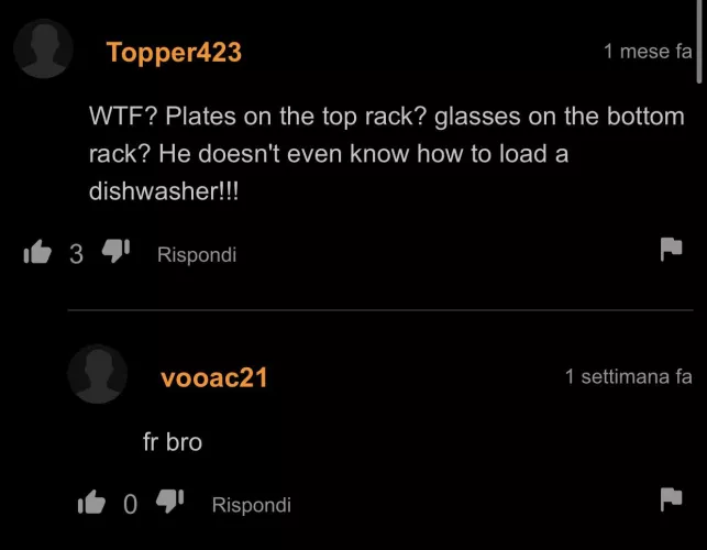 who puts the dishes on top? crazy people