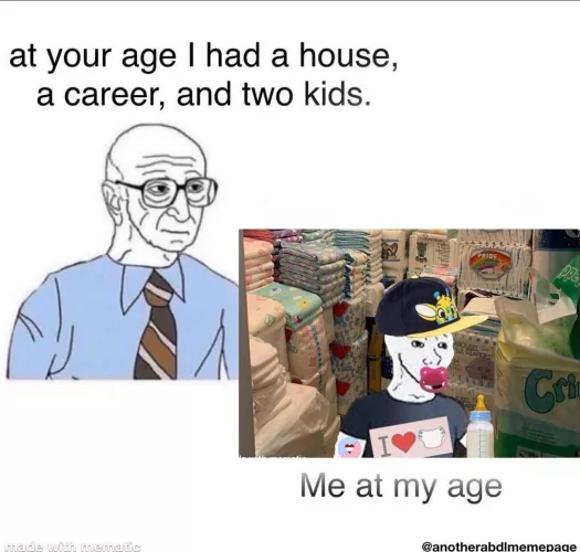 Getting diapers is more fun than getting a house