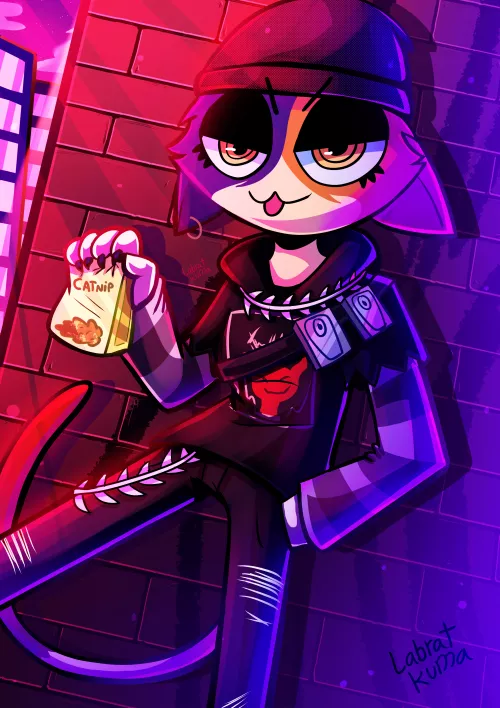 Meow Skulls offers you catnip, will you take it? [Art by me, @labratkuma on twitter]
