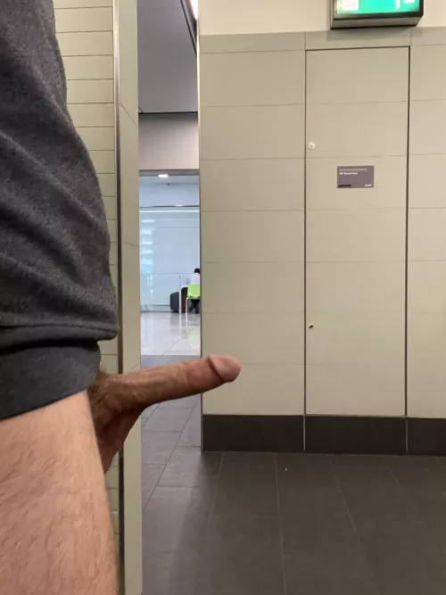 Poor chap’s on work call at the airport