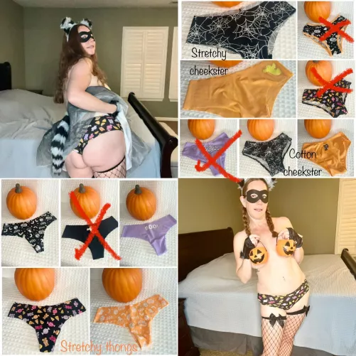 [selling] Halloween Special $40. Pick a pair of my Halloween themed panties and get 48hrs, 5 Halloween pics, 90sec video of me in your panties and priority shipping. Extra add ons are available. Dm me to get yours today! If this doesn’t appeal to you, 