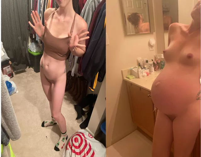 Before my 4th baby and during my 4th.. how do I look pregnant