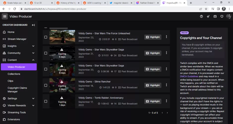 I thought streams were supposed to stay up for 2 weeks before deleting?