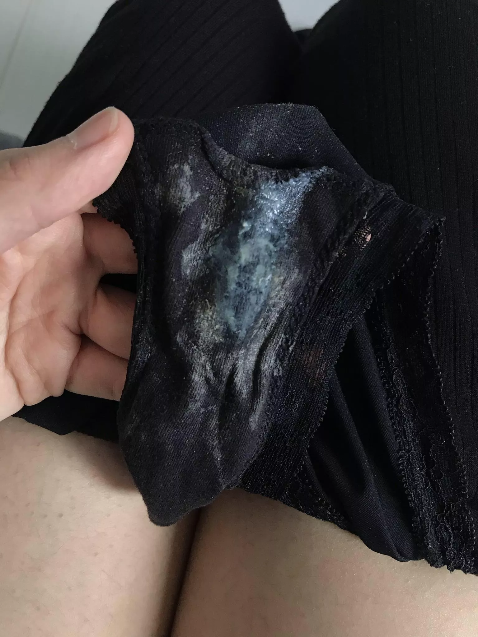 This one was soaked in my juices, very creamy, sweaty and smells really potent! 😉