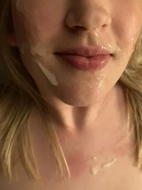 On my face is my second favorite place for cum. Can you guess my absolute favorite?