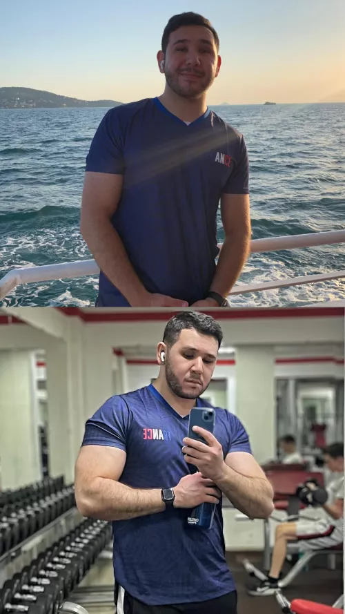 Same shirt, one year apart. Break up for me good lol