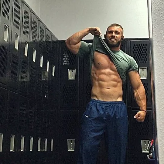 Showing his pec