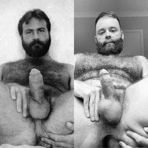 My homage to Jack Radcliffe. Him on the left, me [42] on the right.