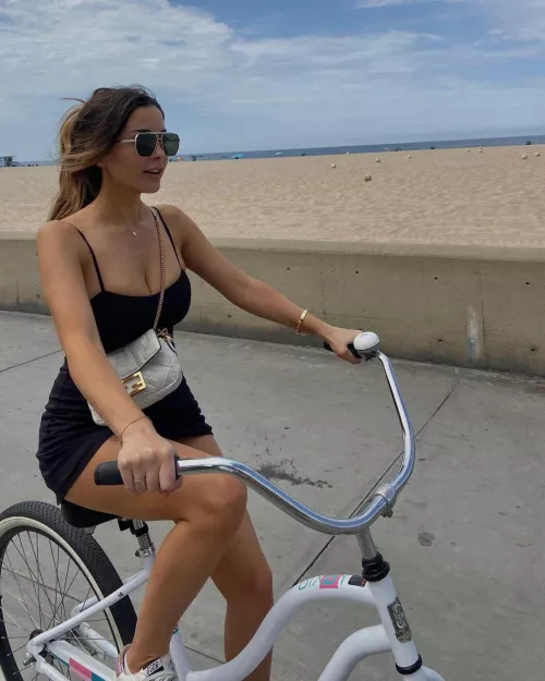 Babe on a bike ride