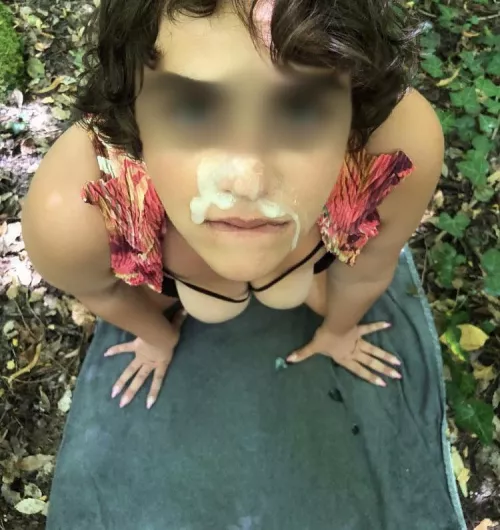 [F] Fuck in the forest ends with facial