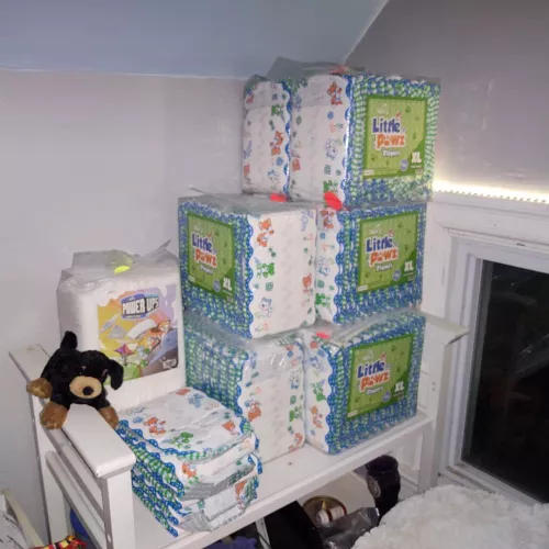 Got my diaper restock order! This should keep my bed dry for a few months.