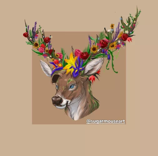 Zipdeer blooms in the summer , he is wonderful , art by me