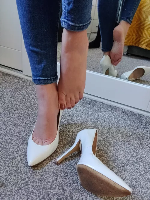 Who wants to give me a foot rub after a long day in these heels ?*
