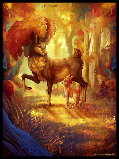 Autumn is here 🍁 (art by me: Foxinajacket)