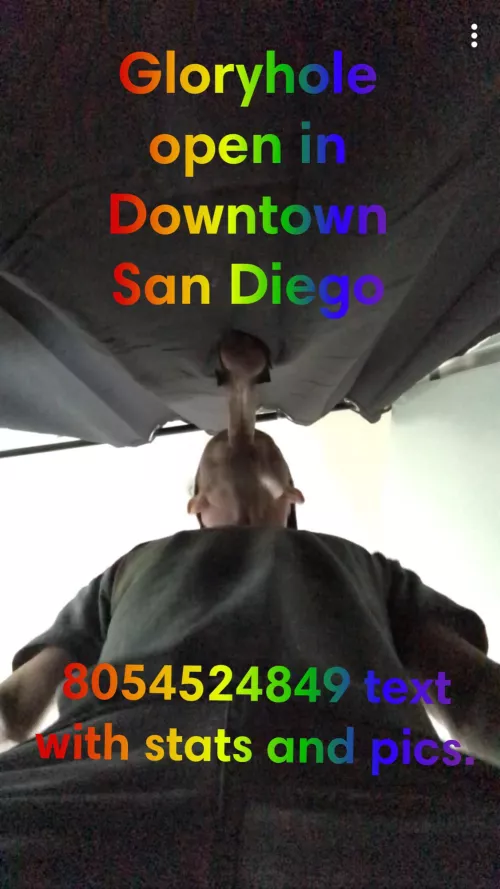 Private Gloryhole in Downtown San Diego today. Looking for young, fit males to come by for some bomb anonymous head or more. Include stats, cock pics in response. I can verify I’m young, fit and clean. Free Easy parking completely anonymous.