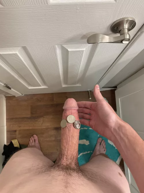 The hubris to think I could fit 3 quarters across