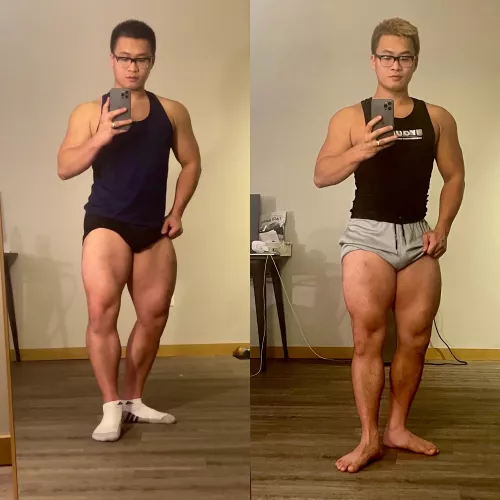 Tried to recreate my favorite self-portrait. 4 months apart. Should’ve bent my knees a bit to show off my calves
