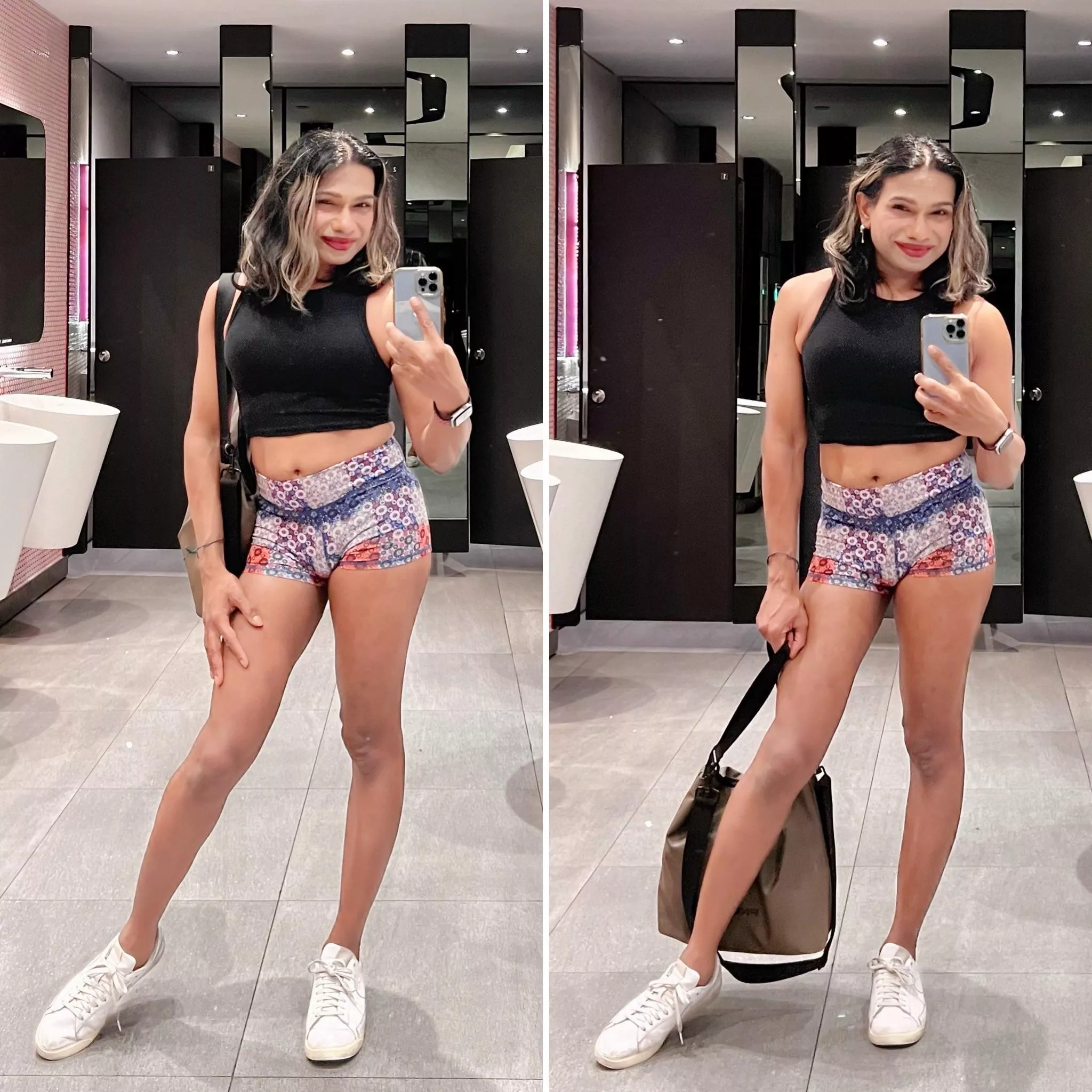Went full femme, crop top, short shorts, push-up bra, skimpy thong, makeup, earrings, the works. Does the outfit and makeup come together for that slutty sissy look? Went full femme, crop top, short shorts, push-up bra, skimpy thong, makeup, earrings, the works. Does the outfit and makeup come together for that slutty sissy look?