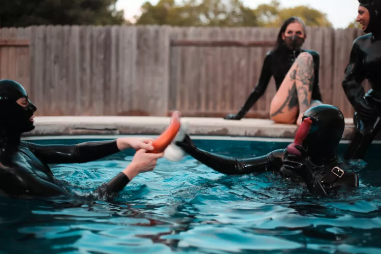 It's all fun and games until we get into a cock fight in the pool!