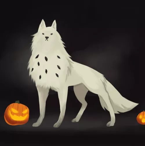 [Art by me] ~Spooky Doggo is here to celebrate Halloween! 🎃👻 (I'm @JumiiFoxx on Twitter!)