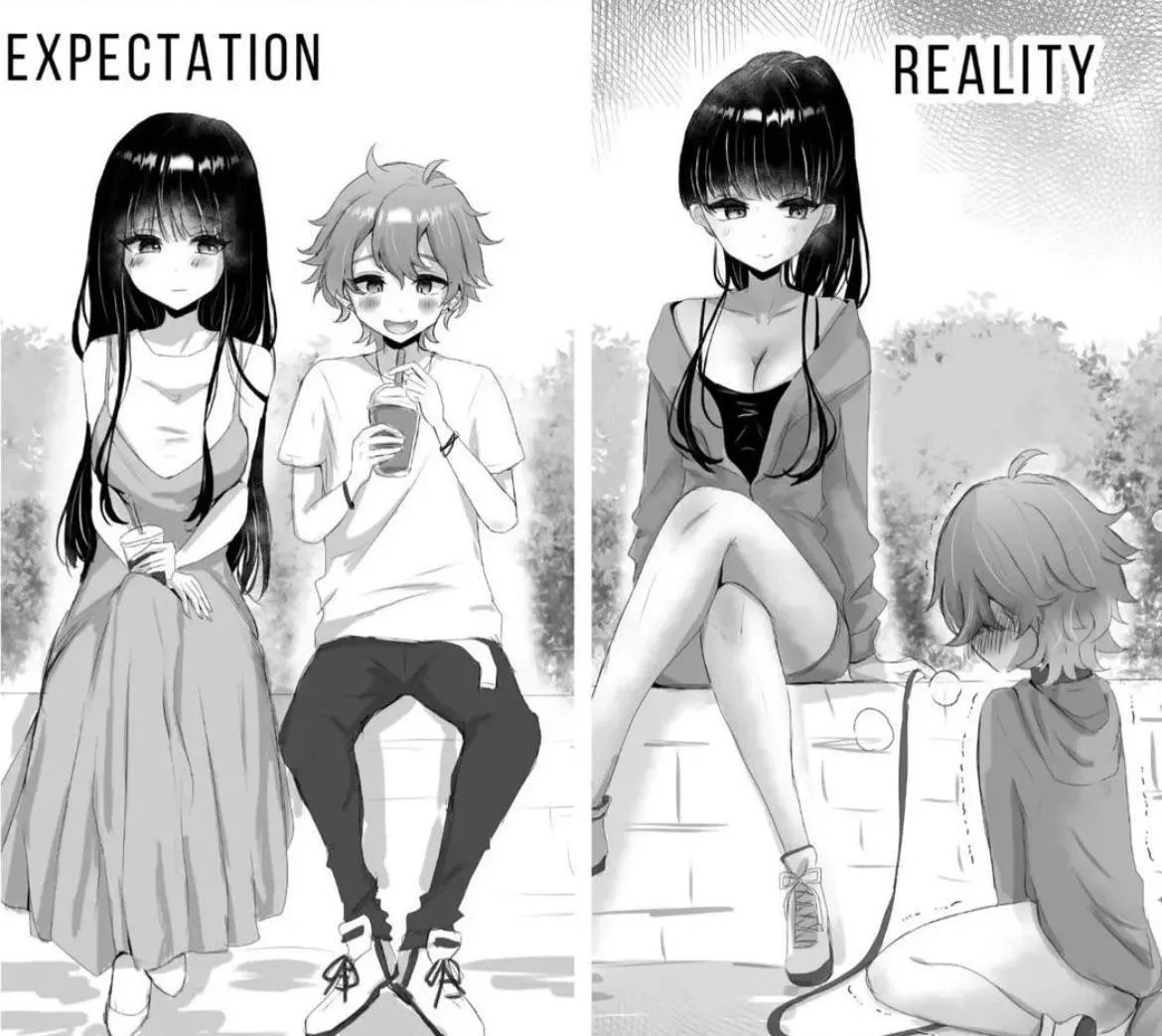 How people expect dating me to go vs how it actually goes