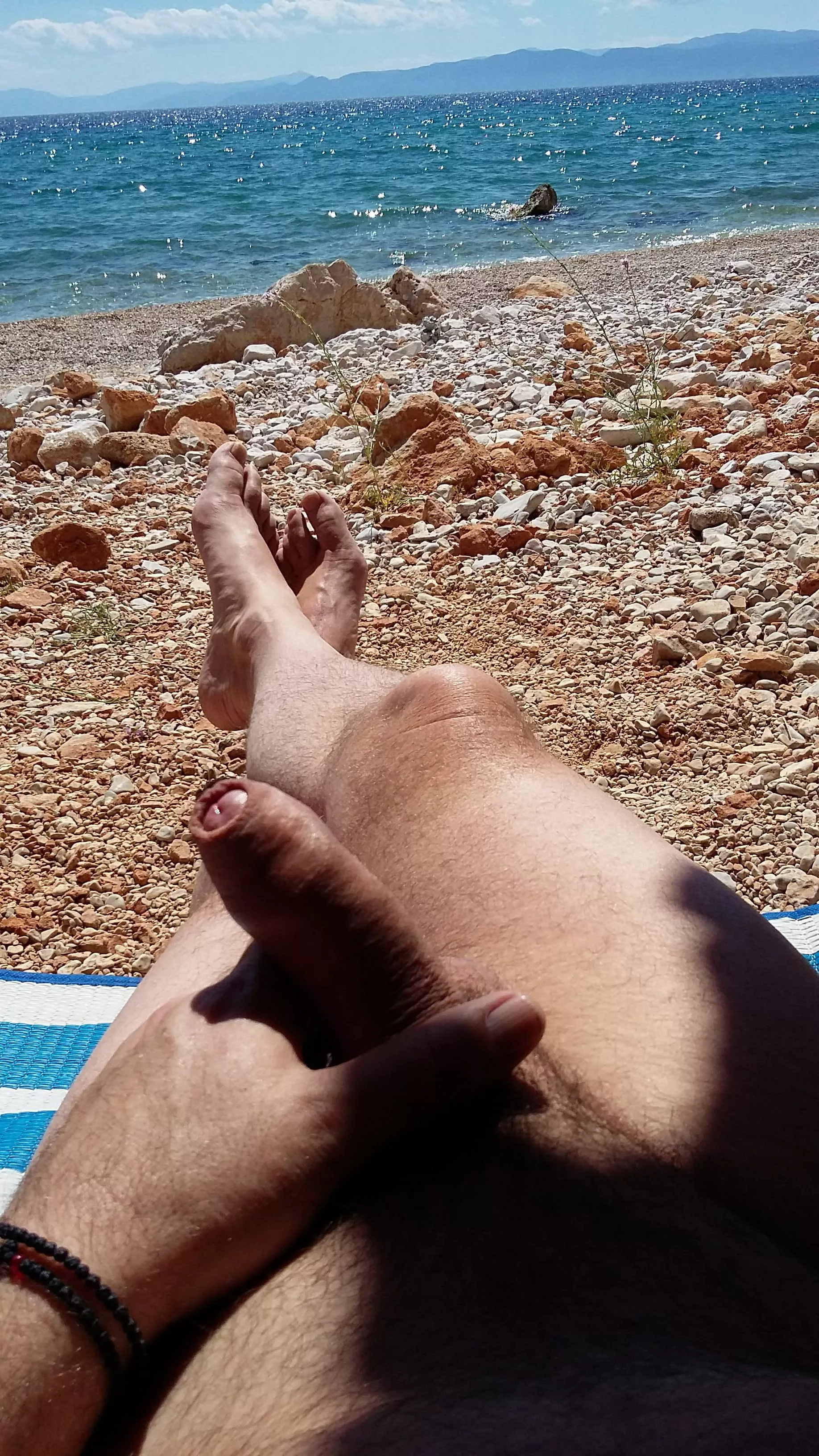 Nobody on the beach to check the foreskin out.