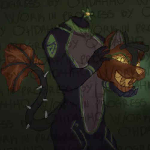 Some Halloween wip I'm currently working on (art by me)! Pumpkin Wardurf Skin xD