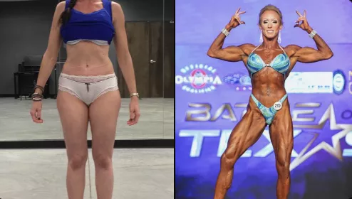 A before and after pic regarding my fitness..Left pic is when I turned 40 and went to my first bodybuilder trainer....right pic was 8 years later... A before and after pic regarding my fitness..Left pic is when I turned 40 and went to my first bodybuilder trainer....right pic was 8 years later...
