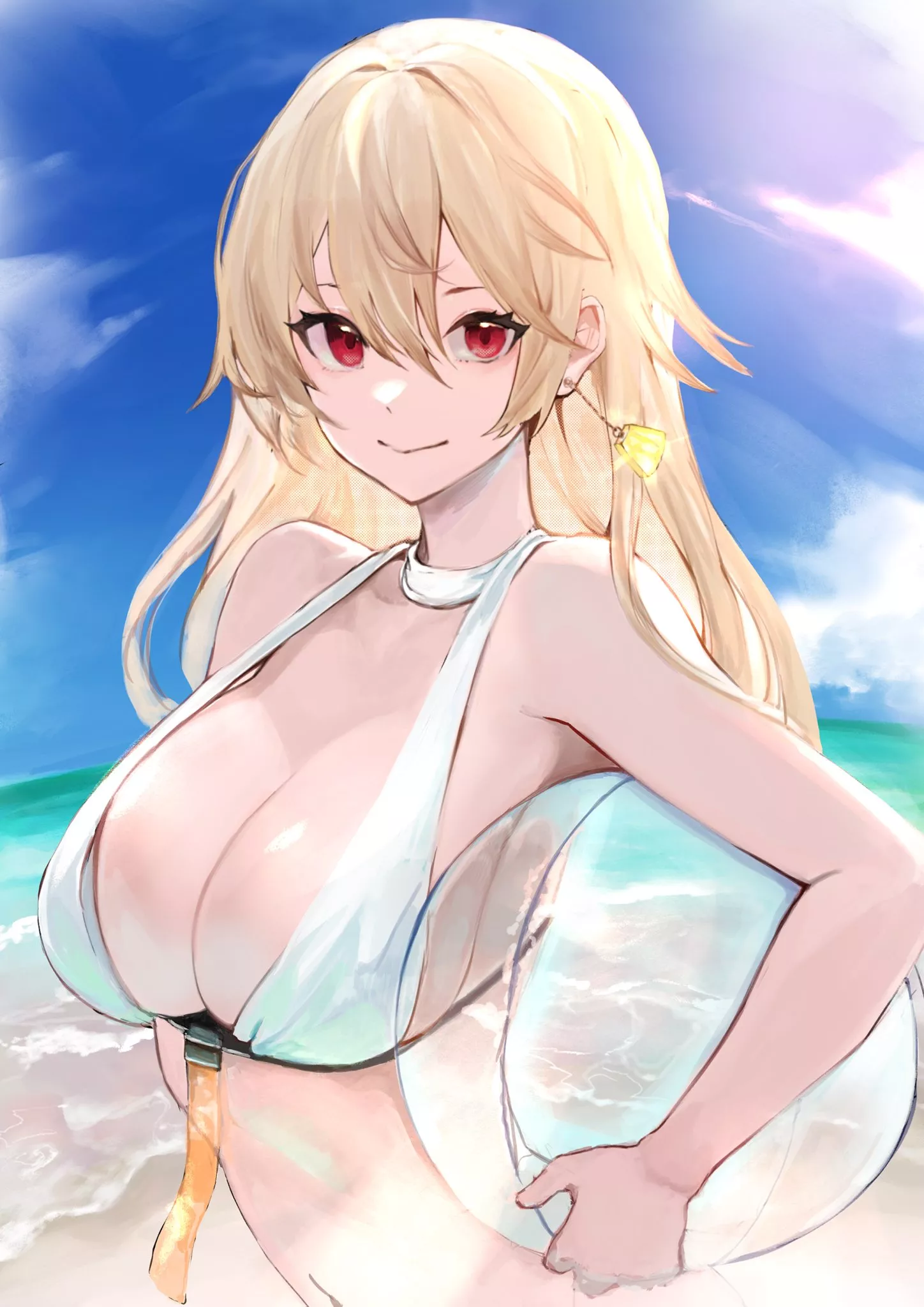 Blondie at the beach