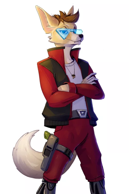 Foxy boy for a 2D sci-fi shoot 'em up video game I am developing. Does he look cool? (Art by Deviioo on Fivver.)