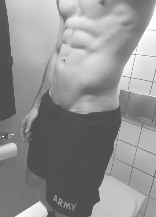 I’m always in the showers after PT😉it’s a free show