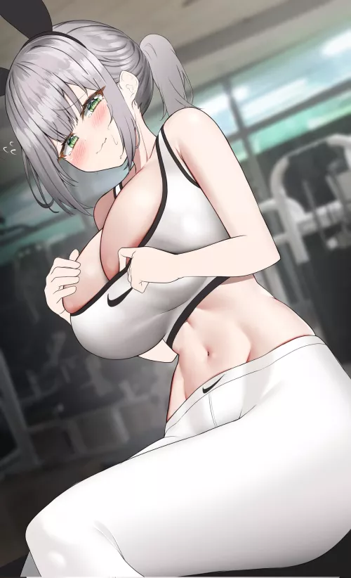 Shirogane Noel Bunny Girl Workout (Kuse) [Hololive]