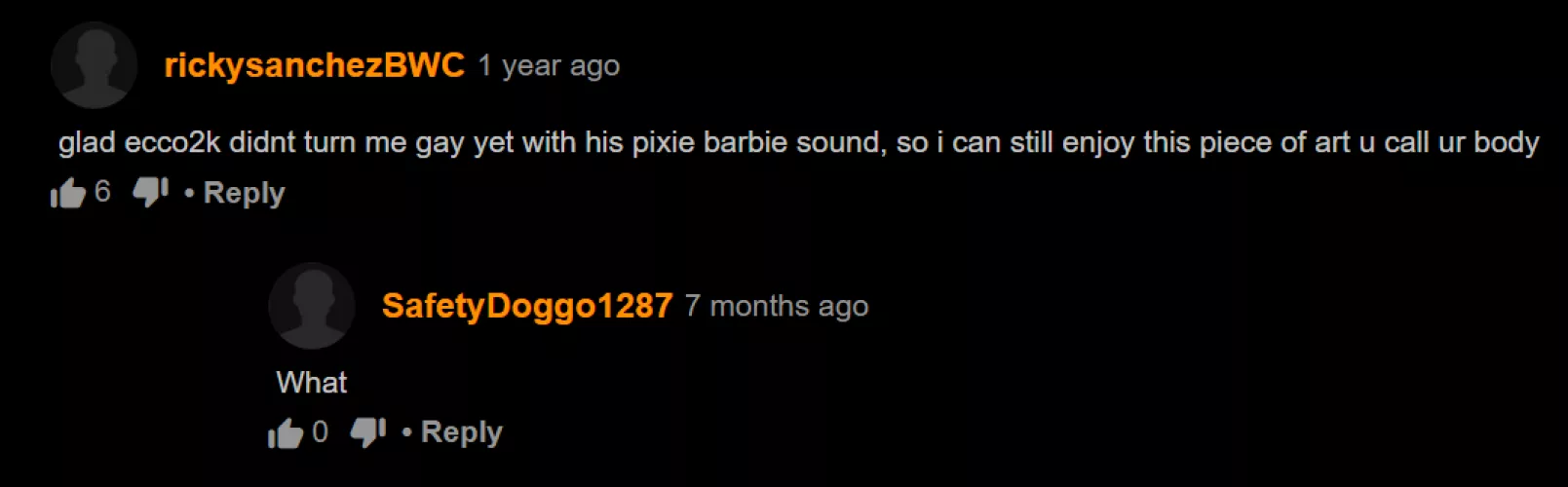 A comment on a video where Yung Lean fangirl masturbates