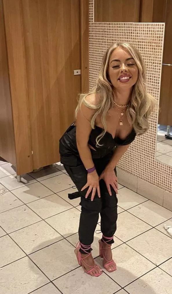 Bent over