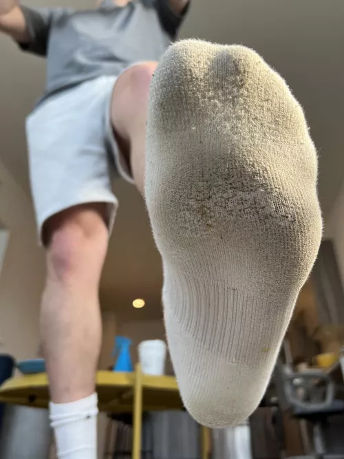 Look how dirty my sock is. Who wants it in their mouth? 😈 😏