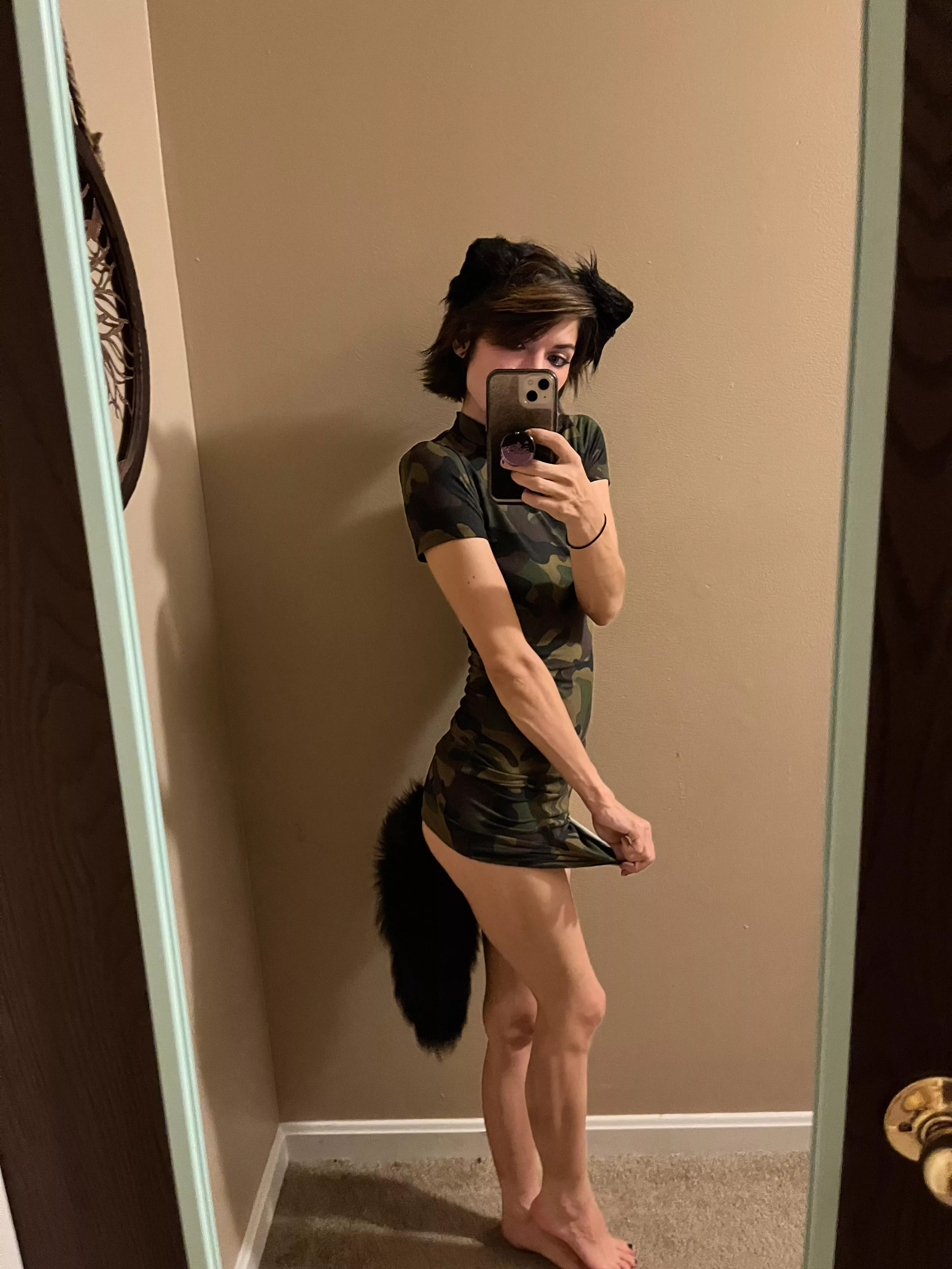 camo dress kitty😍